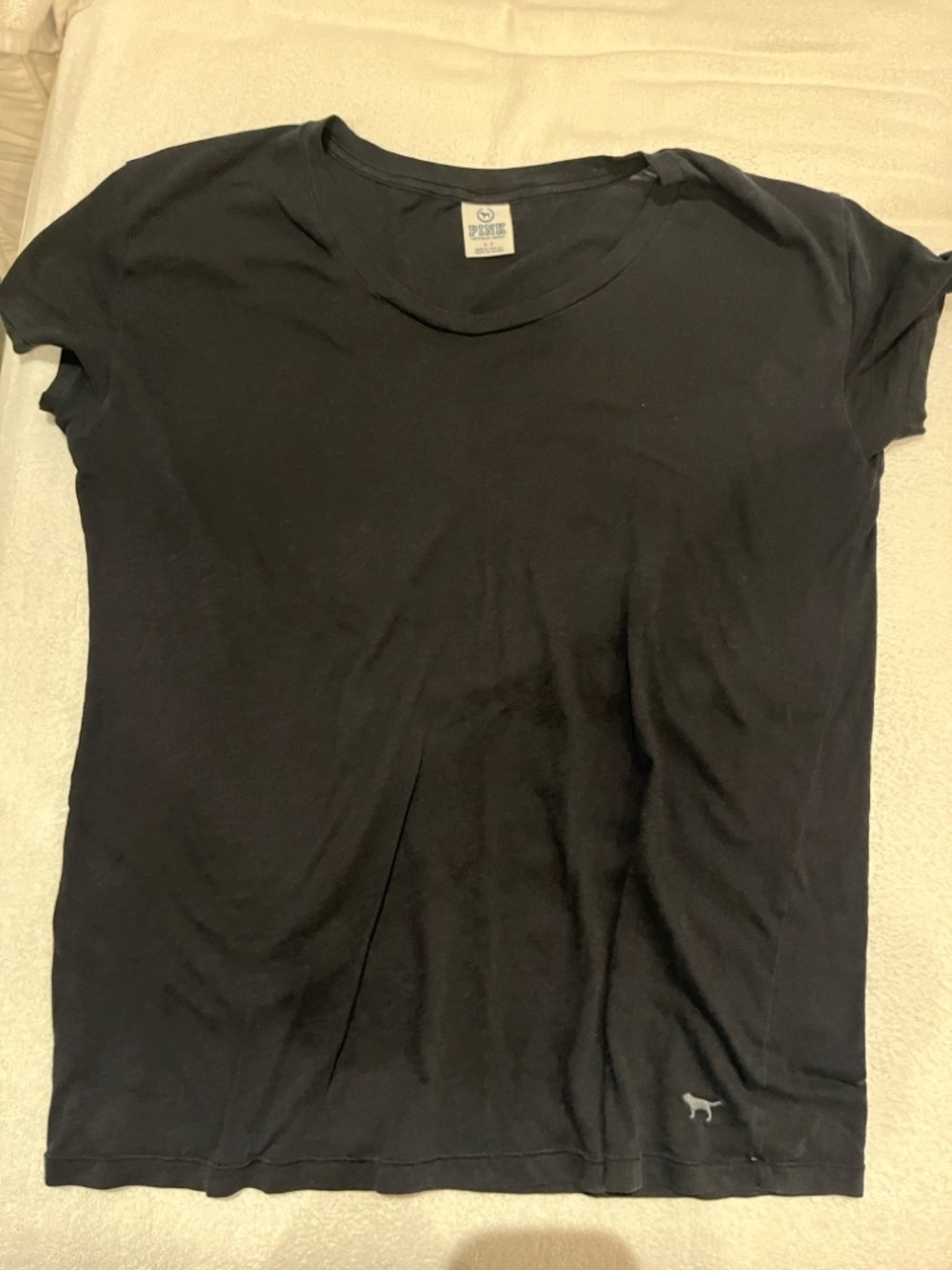 PINK Victoria's Secret Black Short Sleeve Crew Tee